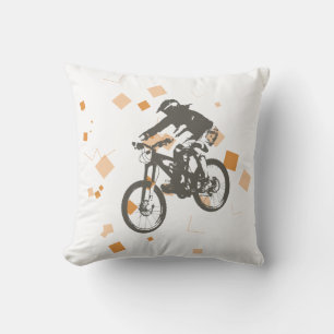 Mountain bike Rider Jump Pillow orange Design Kissen