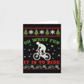 Mountain Bike Rider, Oh What Fun Christmas Ugly Sw Karte (Vorderseite)