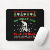 Mountain Bike Rider, Oh What Fun Christmas Ugly Sw Mousepad (Mit Mouse)