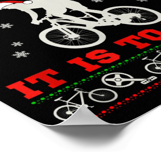 Mountain Bike Rider, Oh What Fun Christmas Ugly Sw Poster (Ecke)