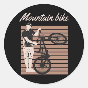 Mountain Bike Rider Runder Aufkleber