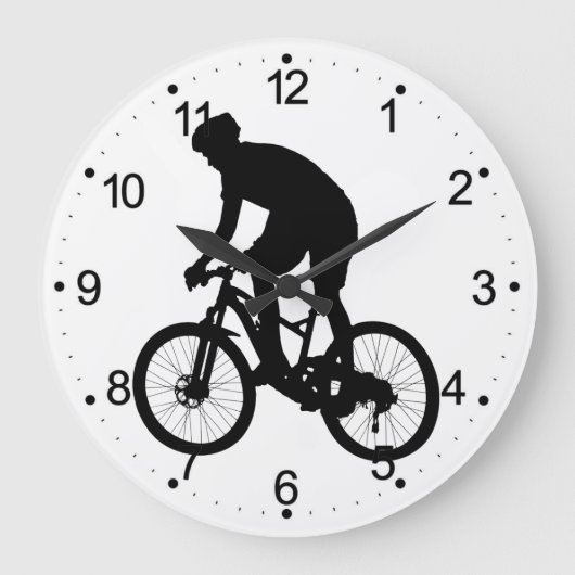Mountain bike silhouette - Choose background color Große Wanduhr (Vorderseite)
