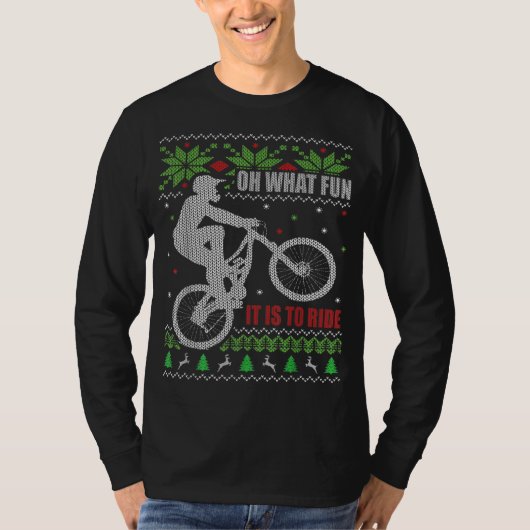 Mountain Bike Ugly Weihnachten T-Shirt (Vorderseite)