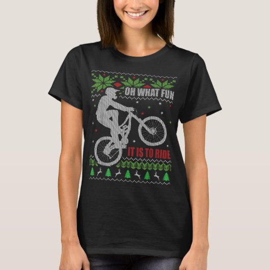 Mountain Bike Ugly Weihnachten T-Shirt (Vorderseite)