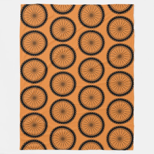 Mountain Bike Wheel - Schwarz auf Orange Fleecedecke (Vorderseite)