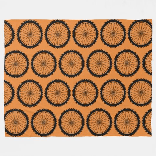 Mountain Bike Wheel - Schwarz auf Orange Fleecedecke (Vorderseite (Horizontal))