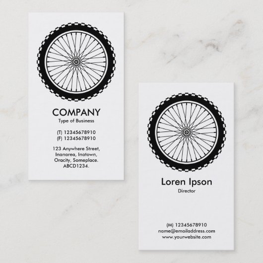 Mountain Bike Wheel Visitenkarte (Vorne/Hinten)