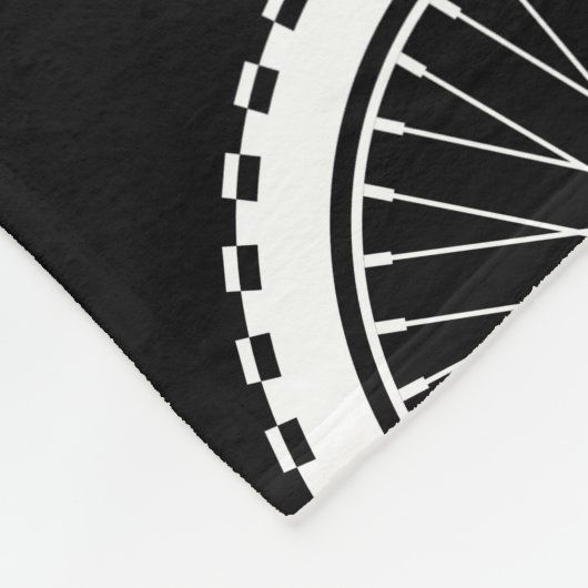 Mountain Bike Wheel - Weiß auf schwarz Fleecedecke (Ecke)