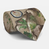 Mountain Biker Brown Krawatte gedruckt Malerei (Gerollt)