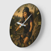 Mountain Biker Funny Mona Lisa Große Wanduhr (Winkel)