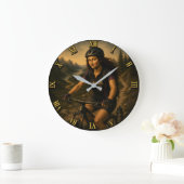 Mountain Biker Funny Mona Lisa Große Wanduhr (Zuhause)