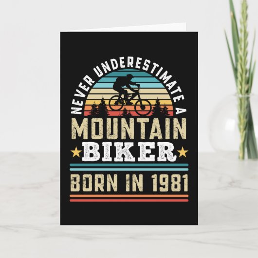 Mountain Biker geboren 1981 40. Geburtstagsgeschen Karte (Vorderseite)