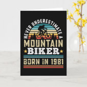 Mountain Biker geboren 1981 40. Geburtstagsgeschen Karte (Gelbe Blume)