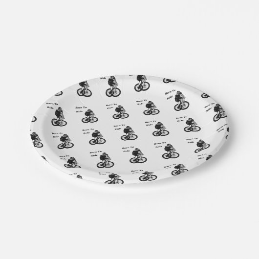 Mountain Biker MTB BMX CYCLIST Cyclo cross Pappteller (Schrägansicht)