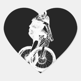 Mountain Biker MTB BMX CYCLIST Herz-Aufkleber