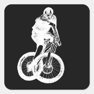 Mountain Biker MTB BMX CYCLIST Quadratischer Aufkleber