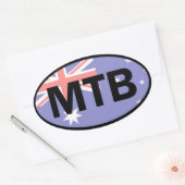 Mountain Biking Australia Flag Ovaler Aufkleber (Umschlag)