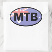 Mountain Biking Australia Flag Ovaler Aufkleber (Tasche)