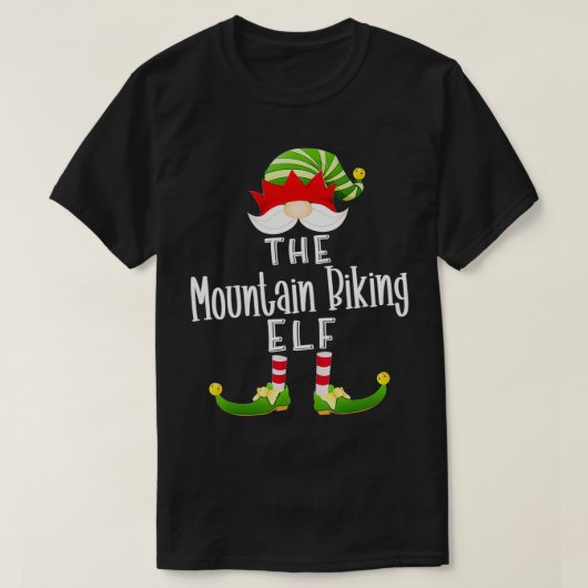 Mountain Biking Elf Gruppe Weihnachten Pajama P T-Shirt (Design vorne)