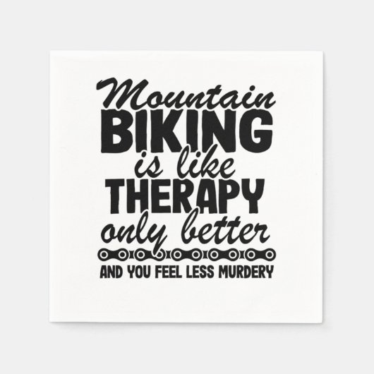 Mountain Biking Is Like Therapy Funny Quote MTB Gi Serviette (Vorderseite)