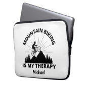 Mountain Biking ist mein therapeutischer Laptop-Si Laptopschutzhülle (Vorderseite Links)