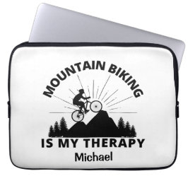 Mountain Biking ist mein therapeutischer Laptop-Si Laptopschutzhülle
