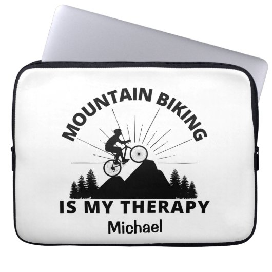 Mountain Biking ist mein therapeutischer Laptop-Si Laptopschutzhülle (Vorderseite)