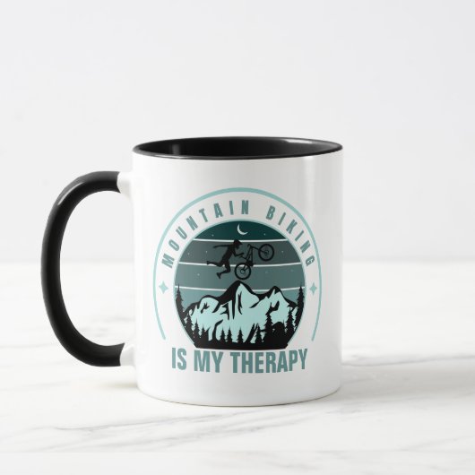 Mountain Biking ist meine Therapie Mondstars Sport Tasse (Links)