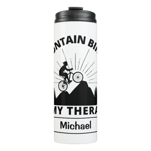 Mountain Biking ist meine Therapie Thermal Tumbler Thermosbecher (Vorderseite)