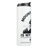 Mountain Biking ist meine Therapie Thermal Tumbler Thermosbecher (Nach links gedreht)