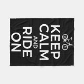 Mountain Biking, Mountain Biker, Keep Calm And Rid Fleecedecke (Vorderseite (Horizontal))