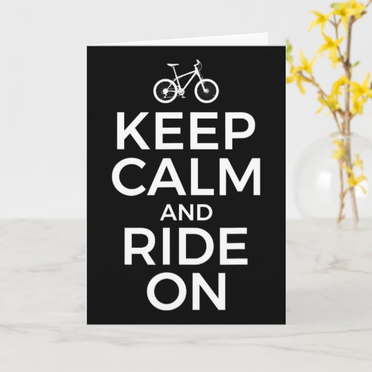 Mountain Biking, Mountain Biker, Keep Calm And Rid Karte (Gelbe Blume)