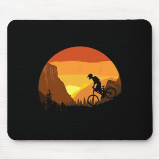 Mountain Biking Retro Sunset Trail Rider  Mousepad