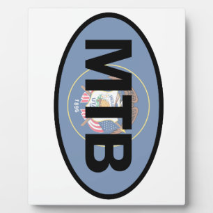 Mountain Biking Utah Flag Fotoplatte