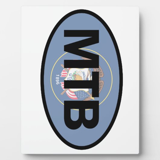 Mountain Biking Utah Flag Fotoplatte (Vorderseite)