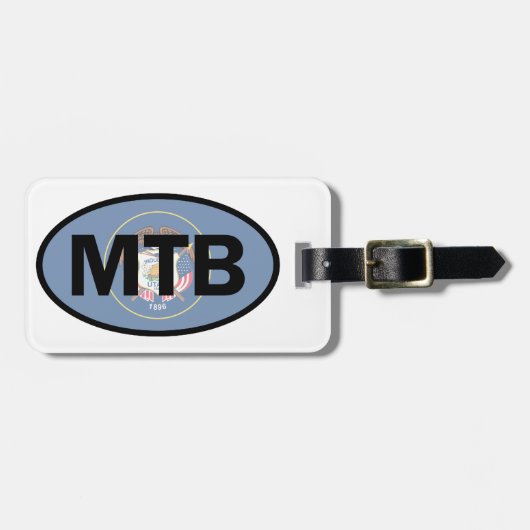 Mountain Biking Utah Flag Gepäckanhänger (Vorderseite horizontal)