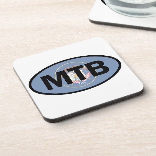 Mountain Biking Utah Flag Getränkeuntersetzer (Linke Seite)