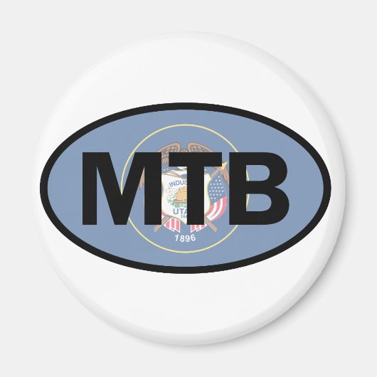 Mountain Biking Utah Flag Magnet (Vorne)