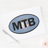 Mountain Biking Utah Flag Ovaler Aufkleber (Umschlag)