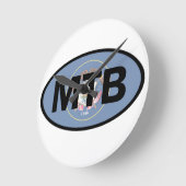 Mountain Biking Utah Flag Runde Wanduhr (Winkel)