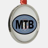 Mountain Biking Utah Flag Silbernes Ornament (Rechts)