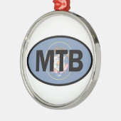 Mountain Biking Utah Flag Silbernes Ornament (Links)