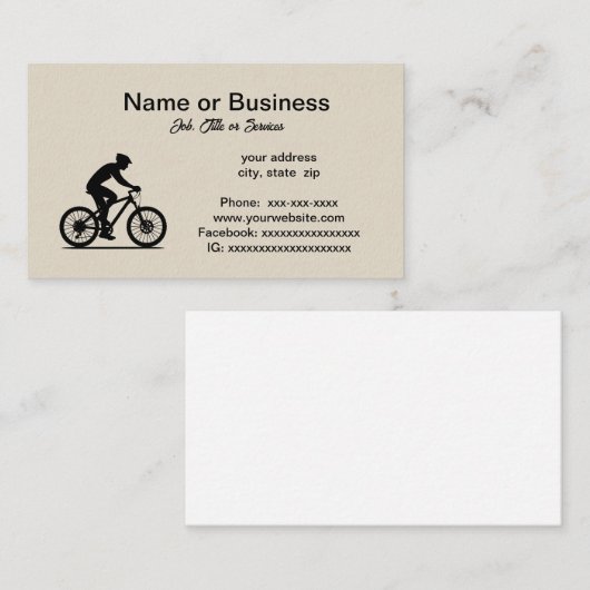 Mountain biking visitenkarte (Vorne/Hinten)