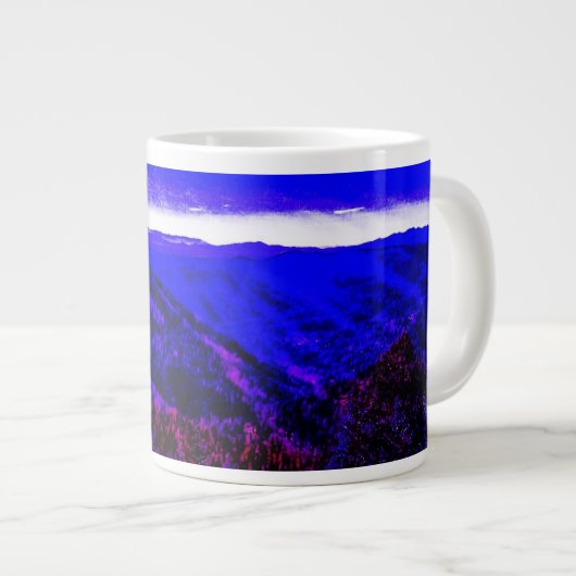 Mountain Blue Majestät Abstrakt Coffee Cup Jumbo-Tasse (Vorderseite Rechts)