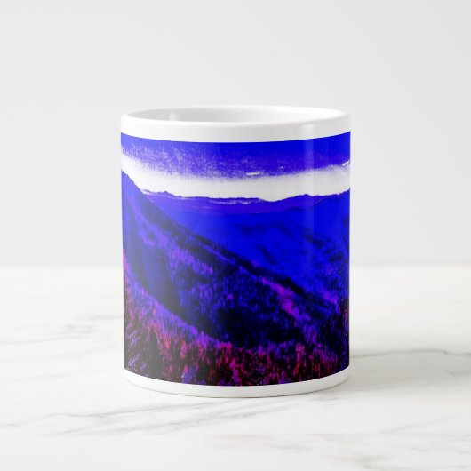 Mountain Blue Majestät Abstrakt Coffee Cup Jumbo-Tasse (Vorderseite)