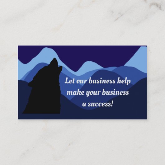 Mountain Blue Wolf 2 Side Business Card Visitenkarte (Rückseite)