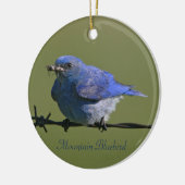 Mountain Bluebird Fotografie Runde Keramikornament (Links)