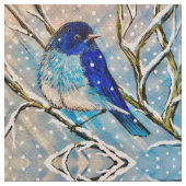 Mountain Bluebird im Schnee Stoff (Nahaufnahme)