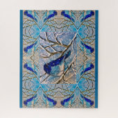 Mountain Bluebird in Snow Puzzle (Vertikal)