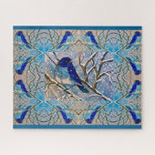 Mountain Bluebird in Snow Puzzle (Horizontal)